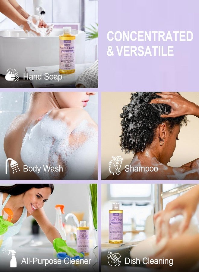 Yoken Pure Castile Soap Liquid Lavender 8 OZ, Made with Certified Organic Oils, Gentle Lavender Soap for Hands & Body Wash, Face, Dishes, Laundry & More - Vegan & Natural Ingredients Cleanser - Image 4